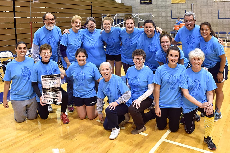 The Sisters of the Holy Cross team poses for a group photo