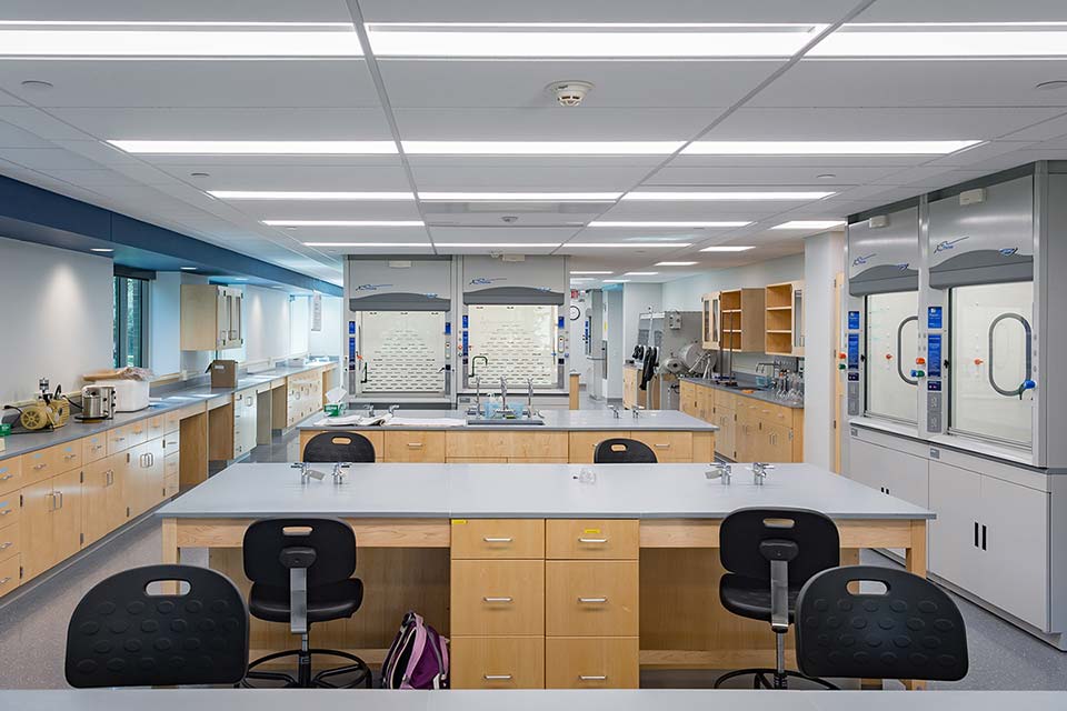 Renovated chemistry lab with vented bays