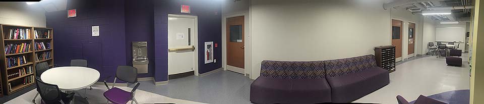 Renovated hallway on the Physics floor