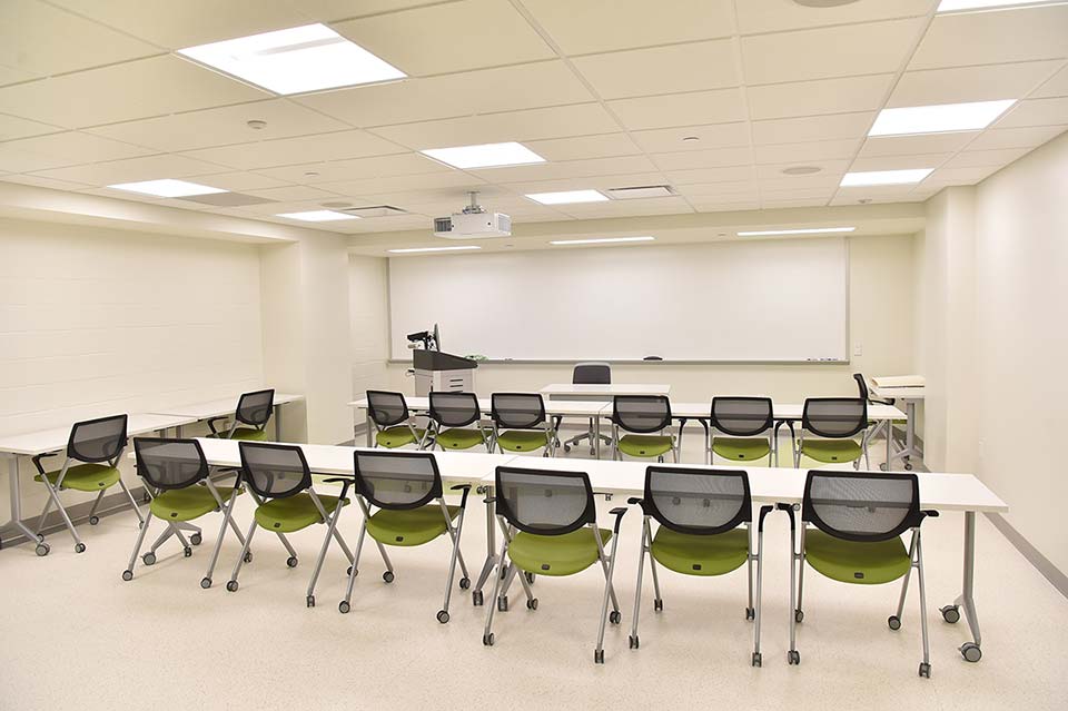 Renovated classroom with smart screen
