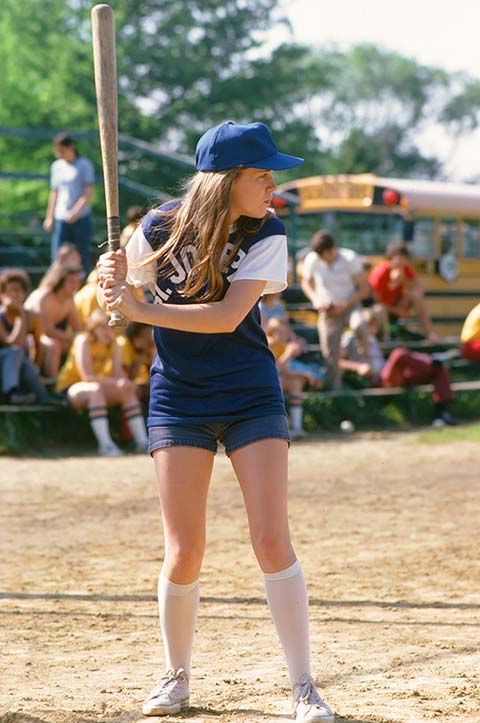 Jan at the plate during a softball game