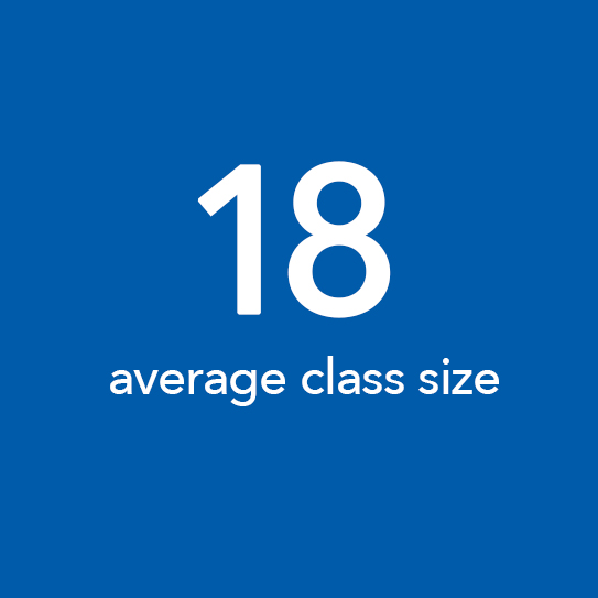 Average class size of 18