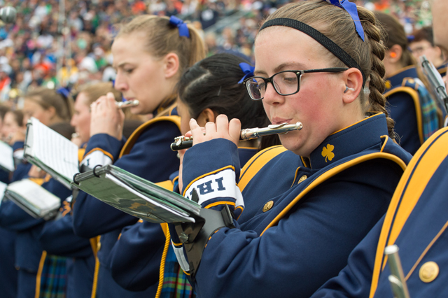 Saint Mary's students welcome as members of the Notre Dame Marching band