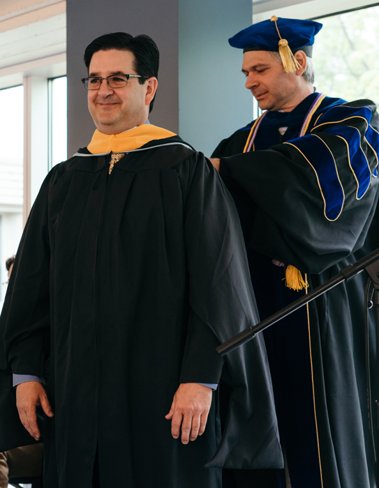 Mike Durham MS '17 at graduation ceremony