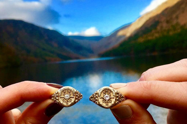 Ring picture, two Saint Mary's class rings