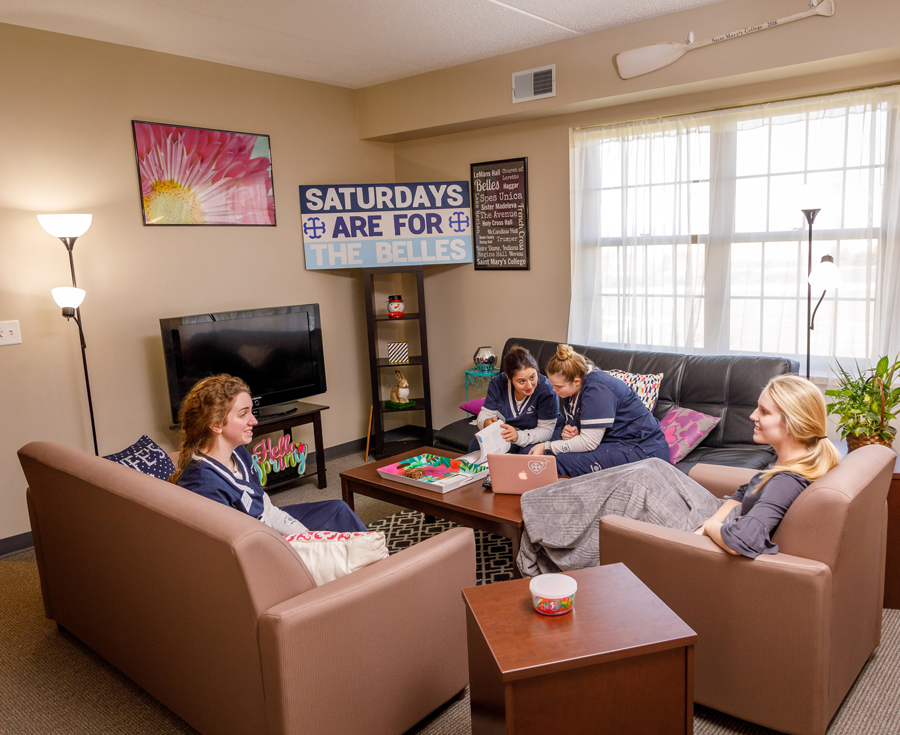 Hanging out in Opus Hall living room