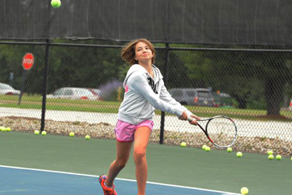 Tennis camper at Saint Mary's College Summer Camp