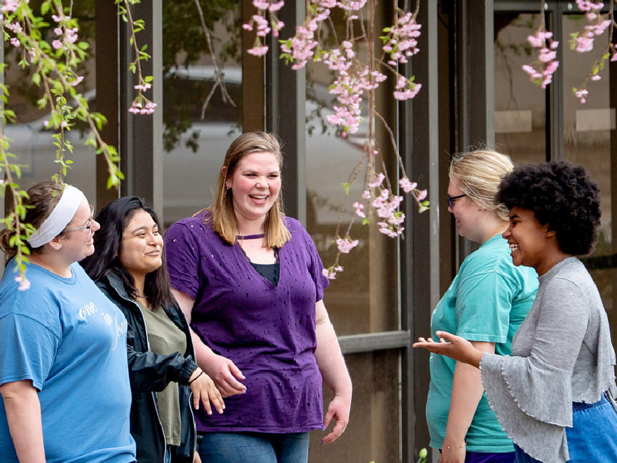 Students outside Regina Hall