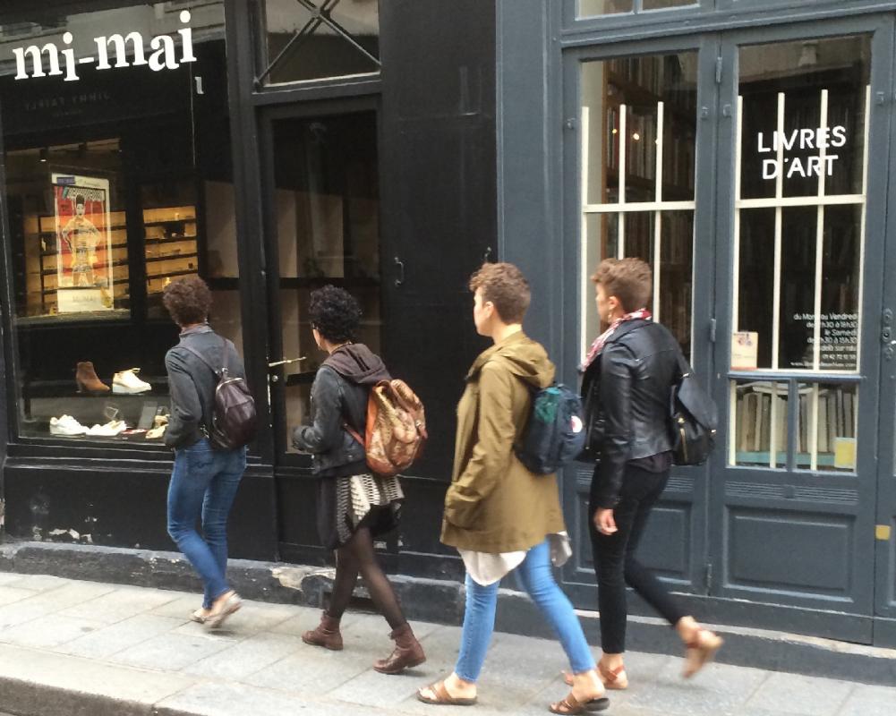 In Paris, from left to right Katie, Caitriona, Mairead, and Siobhan