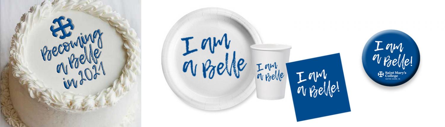 Samples of cake, plate, napkin, & Button use