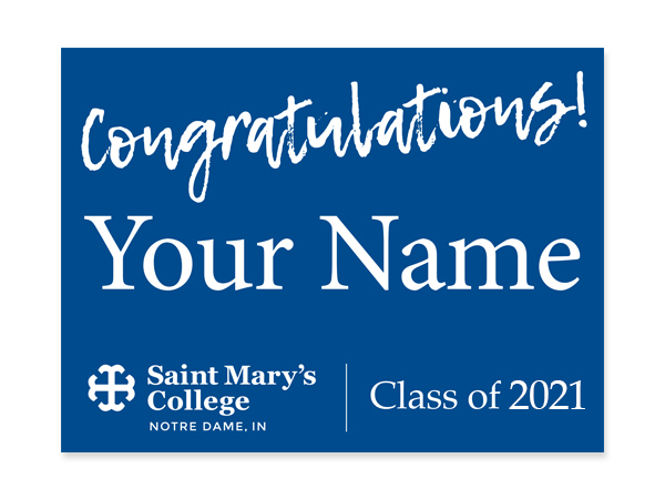 Customizable Yard Sign Congratulations with Blue Background