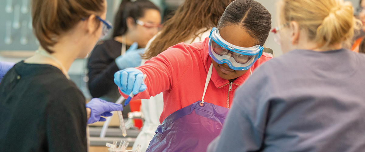 Women working in lab