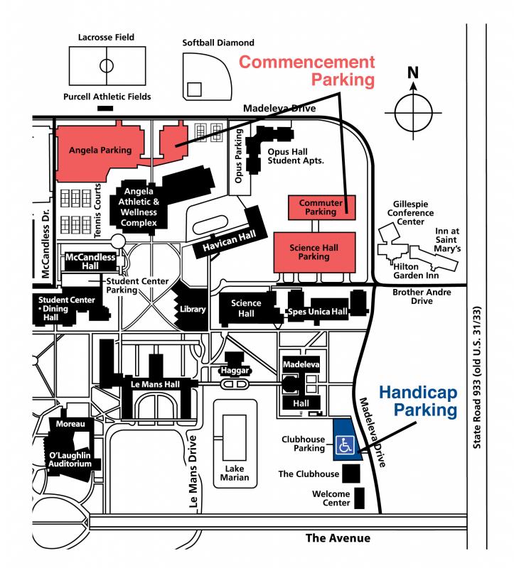 Commencement Parking Map