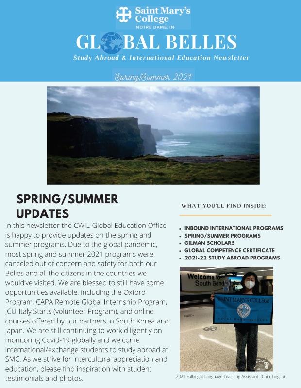 Global Belles newsletter cover