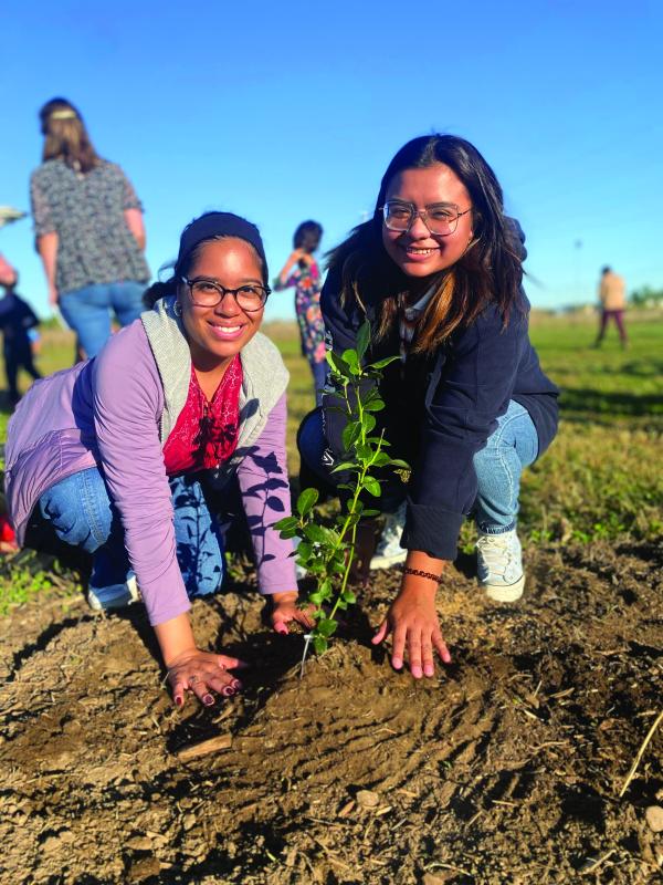 students at farm