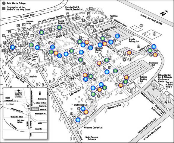 Campus Accessibility Map | Saint Mary's College, Notre Dame, IN