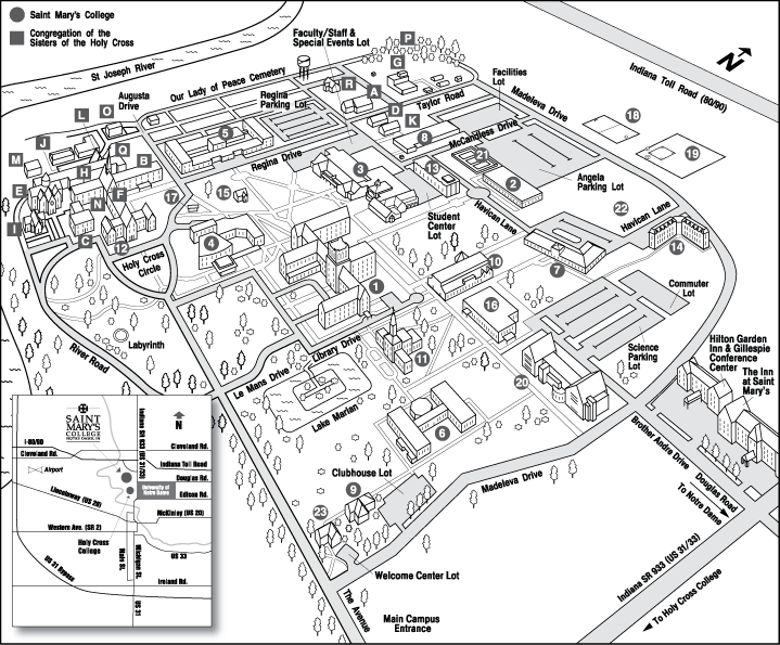 Saint Mary S College Campus Map Detailed