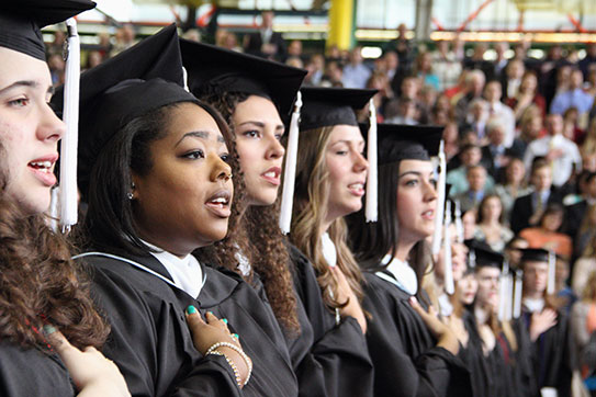 Courtney Lamar '17 at commencement 2016