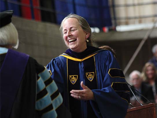 Dr. Sayre receives her Bachelor's diploma