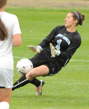 Natalie Warner makes the sliding save.