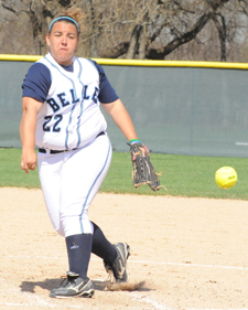 Callie Selner set the all-time career strikeout record in game one against Trine.