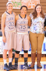 Seniors Katherine Wabler, Shanlynn Bias, and Eileen Cullina were recognized prior to today's game.