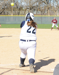 Callie Selner connects on her solo home run in game two against Alma.