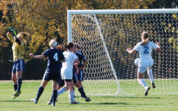 Kerry Green (2) settles the ball before scoring the eventual game-winner in the first half on Tuesday.