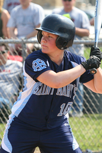 Ashley Peterson at bat during game