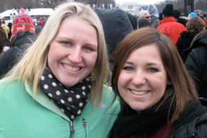 Blaine Nolan '10 and Lauren Kominkiewicz '10 at President Obama's Inauguration