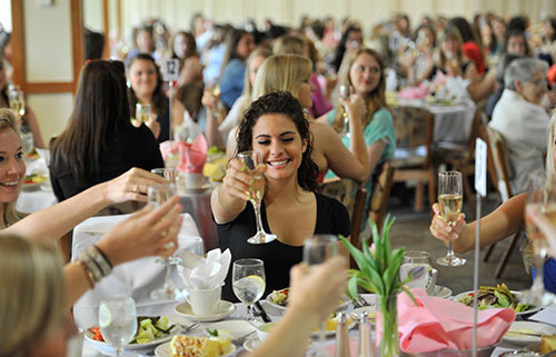 Seniors offer a toast to their Saint Mary's years at the Alumnae-Senior Campagne Brunch.