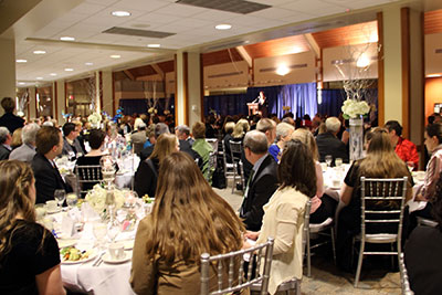 A dinner celebrating the public launch of the "Faith Always, Action Now" campaign was held on campus on Friday, February 22.