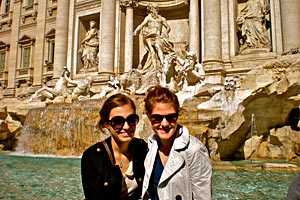 Chelsea Young, left, and her friend in Rome.