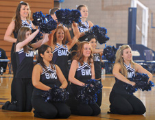 The dance team performing at a basketball game.