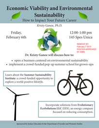 Flyer about economic viability and environmental sustainability