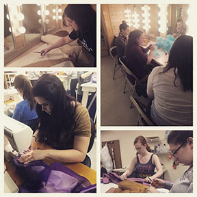 The costume shop is "bursting at the seams" as students get ready for "Gossamer," Hey, the lighting in the dressing room is great anyway! The play by young adult author Lois Lowry, opens Feb. 26. 