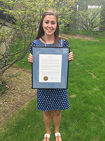Haleigh Ehmsen '16 is the 2015 recipient of the Saint Catherine's Medal.