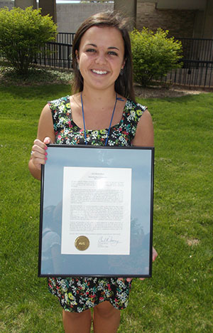 Kelly Gutrich '15 is the 2013 recipient of the Saint Catherine's Medal.