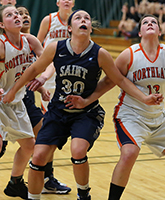 Krista Knapke looks to pull down a rebound. (Photo credit: Larry Radloff, d3photography.com)