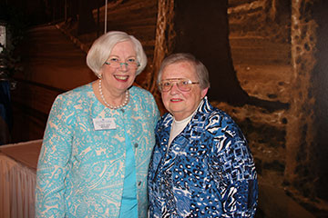 Distinguished Alumna Award recipient Ann Korb '54, left, poses with Saint Mary's College President Carol Ann Mooney.