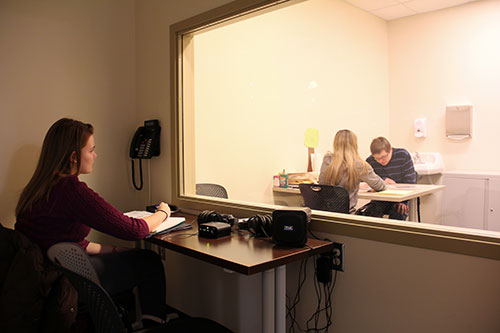 The Judd Leighton Speech and Language Clinic features  observation rooms where students, faculty, and clients'  families can observe the student-client sessions.