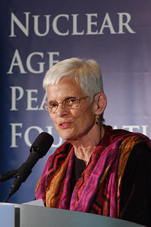 Judith Mayotte, 2014 Commencement Speaker (photo courtesy of Rick Carter/NAPF (Nuclear Age Peace Foundation)