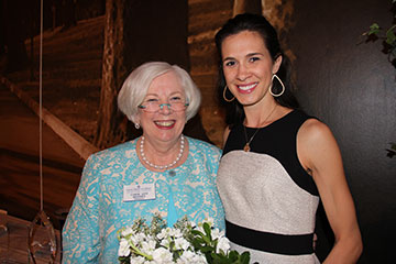 Outstanding Young Alumna Award recipient Jill Moore Clouse '99 poses with Saint Mary's College President Carol Ann Mooney.