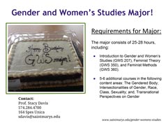 Flyer about Gender and Women's Studies Major