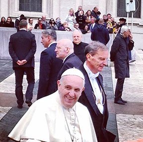 Kristen Millar '15 took this photo of Pope Francis  after meeting him.