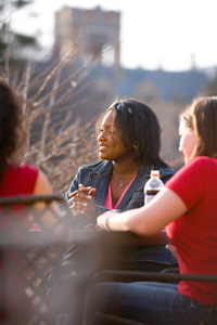 Saint Mary's students spending time together.