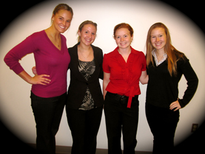 BTG Advertising founders, from left to right: Amanda Gajor '11, Melissa Jackson '12, Marianne Jones '11, Amanda Lester '12.