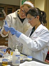 Several experiments were performed by Trinity students at the Saint Mary's Science Hall in early January.