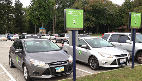 There are two Zipcars on campus available for members to use.