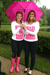 Holly Dorson-King '12 and Olivia Killian '12 organized Sunday's Belles for Boobies 5K run/walk. The race benefits breast cancer research and support.